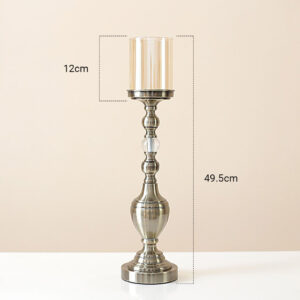 SOGA 49.5cm Glass Candlestick Candle Holder Stand Pillar Glass/Iron Metal, Home & Living, Home Decor, Candles & Holders, Candle Accessories, ,  - NZ DEPOT 2