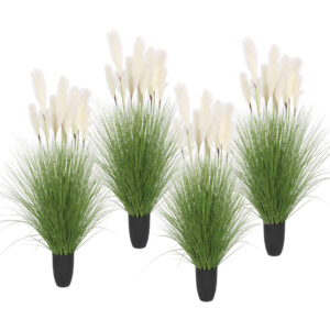 SOGA 4X 110cm Artificial Indoor Potted Reed Bulrush Grass Tree Fake Plant Simulation Decorative, Home & Living, Home Decor, Artificial Plants, , ,  - NZ DEPOT 1