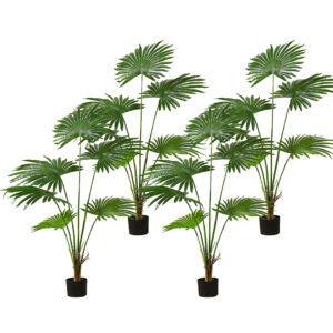 SOGA 4X 120cm Artificial Natural Green Fan Palm Tree Fake Tropical Indoor Plant Home Office Decor NZ DEPOT - NZ DEPOT