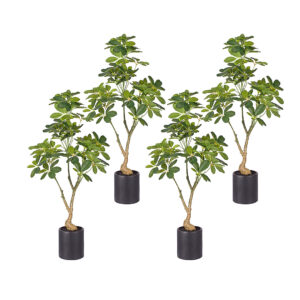 SOGA 4X 120cm Artificial Natural Green Schefflera Dwarf Umbrella Tree Fake Tropical Indoor Plant Home Office Decor, Home & Living, Home Decor, Artificial Plants, , ,  - NZ DEPOT 1