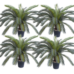 SOGA 4X 125cm Artificial Indoor Cycas Revoluta Cycad Sago Palm Fake Decoration Tree Pot Plant, Home & Living, Home Decor, Artificial Plants, ,  - NZ DEPOT 1