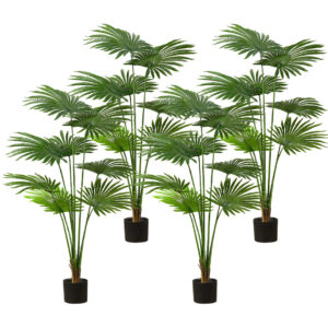 SOGA 4X 150cm Artificial Natural Green Fan Palm Tree Fake Tropical Indoor Plant Home Office Decor, Home & Living, Home Decor, Artificial Plants, , ,  - NZ DEPOT 1