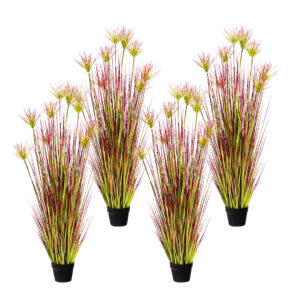 SOGA 4X 150cm Purple-Red Artificial Indoor Potted Papyrus Plant Tree Fake Simulation Decorative, Home & Living, Home Decor, Artificial Plants, , ,  - NZ DEPOT 1