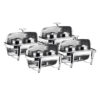 SOGA 4X 6.5L Stainless Steel Double Soup Tureen Bowl Station Roll Top Buffet Chafing Dish Catering Chafer Food Warmer Server, Furniture>Kitchen & Dining Room Furniture>Buffets, Sideboards & Kitchen Islands, , , , , - NZ DEPOT 1