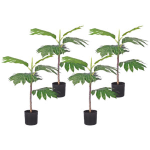 SOGA 4X 60cm Artificial Natural Green Split-Leaf Philodendron Tree Fake Tropical Indoor Plant Home Office Decor, Home & Living, Home Decor, Artificial Plants, , ,  - NZ DEPOT 1