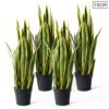 SOGA 4X 70cm Artificial Indoor Yellow Edge Tiger Piran Fake Decoration Tree Flower Pot Plant, Home & Living>Home Decor>Artificial Plants, , , , ,  - NZ DEPOT 1