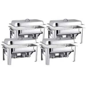 Buy SOGA 4X Stainless Steel Chafing 9L Catering Dish Food Warmer Online - Furniture/Kitchen & Dining Room Furniture/Buffets, Sideboards & Kitchen Islands - 1 - NZ Depot Free Shipping
