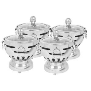Buy SOGA 4X Stainless Steel Mini Asian Buffet Hot Pot Single Person Shabu Alcohol Stove Burner with Glass Lid Online - Business & Industrial/Food Service/Plate & Dish Warmers - 1 - NZ Depot Free Shipping