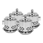 SOGA 4X Stainless Steel Mini Asian Buffet Hot Pot Single Person Shabu Alcohol Stove Burner with Lid, Business & Industrial>Food Service>Plate & Dish Warmers, , , , ,  - NZ DEPOT 1