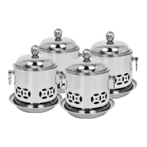 SOGA 4X Stainless Steel Mini Asian Buffet Hot Pot Single Person Shabu Alcohol Stove Burner with Lid, Business & Industrial, Food Service, Plate & Dish Warmers, , ,  - NZ DEPOT 1