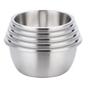 Buy SOGA 5Pcs Deepen Matte Stainless Steel Stackable Baking Washing Mixing Bowls Set Food Storage Basin Online - Home & Living/Kitchen & Dining/Bakeware/Mixing Bowls - 1 - NZ Depot Free Shipping