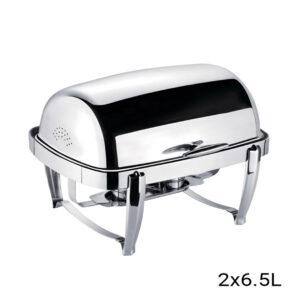 SOGA 6.5L Stainless Steel Double Soup Tureen Bowl Station Roll Top Buffet Chafing Dish Catering Chafer Food Warmer Server, Furniture, Kitchen & Dining Room Furniture, Buffets, Sideboards & Kitchen Islands, , ,  - NZ DEPOT 2