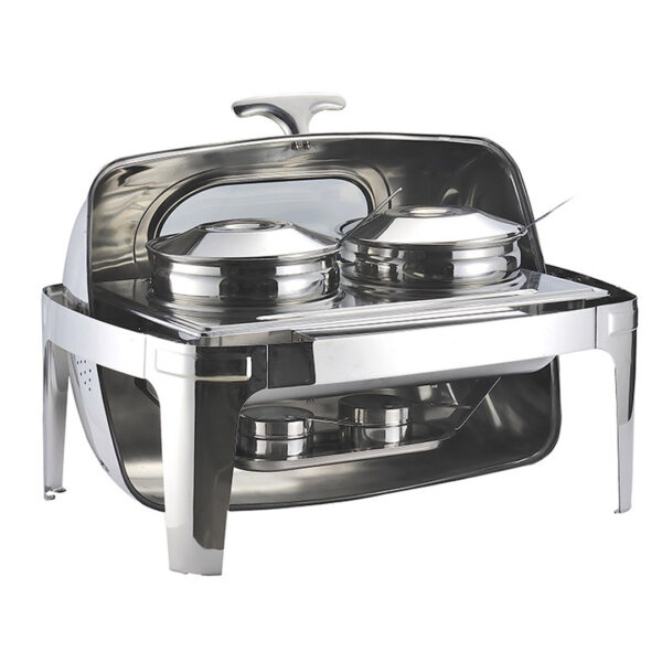 SOGA 6.5L Stainless Steel Double Soup Tureen Bowl Station Roll Top Buffet Chafing Dish Catering Chafer Food Warmer Server, Business & Industrial, Food Service, Plate & Dish Warmers, , ,  - NZ DEPOT 1