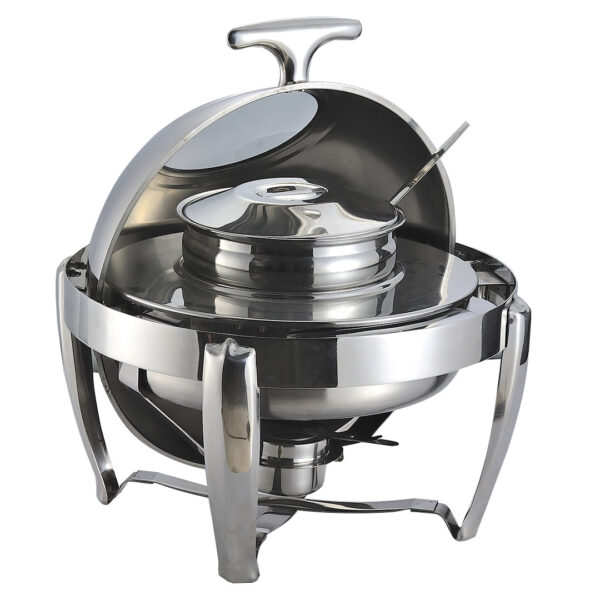 SOGA 6.5L Stainless Steel Round Soup Tureen Bowl Station Roll Top Buffet Chafing Dish Catering Chafer Food Warmer Server, Business & Industrial>Food Service>Plate & Dish Warmers, , , , ,  - NZ DEPOT 1