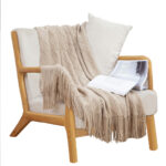 SOGA Beige Diamond Pattern Knitted Throw Blanket Warm Cozy Woven Cover Couch Bed Sofa Home Decor with Tassels, Home>Bed Linen>Throws And Blankets>Blankets, , , , ,  - NZ DEPOT 1