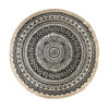 SOGA Black Carpet Soft Linen Bohemian Non-Slip Floor Retro Minimalist Round Rug Home Decor with Tassels, Home & Living, Home Decor, Rugs, Shaggy Rugs, ,  - NZ DEPOT 1