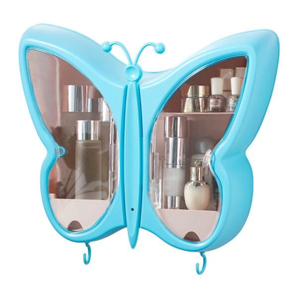 SOGA Blue Butterfly Shape Wall-Mounted Makeup Organiser Dustproof Waterproof Bathroom Storage Box Home Decor, Home>Bathroom>Bathroom Accessories>Bathroom Storage, , , , ,  - NZ DEPOT 1