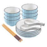 SOGA Blue Japanese Style Ceramic Dinnerware Crockery Soup Bowl Plate Server Kitchen Home Decor Set of 10, Kitchenware>Table Top>Dinnerware>Bowl, , , , ,  - NZ DEPOT 1