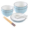 SOGA Blue Japanese Style Ceramic Dinnerware Crockery Soup Bowl Plate Server Kitchen Home Decor Set of 6, Kitchenware>Table Top>Dinnerware>Bowl, , , , ,  - NZ DEPOT 1