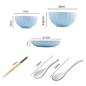 SOGA Blue Japanese Style Ceramic Dinnerware Crockery Soup Bowl Plate Server Kitchen Home Decor Set of 9, Kitchenware, Table Top, Dinnerware, Bowl, ,  - NZ DEPOT 2