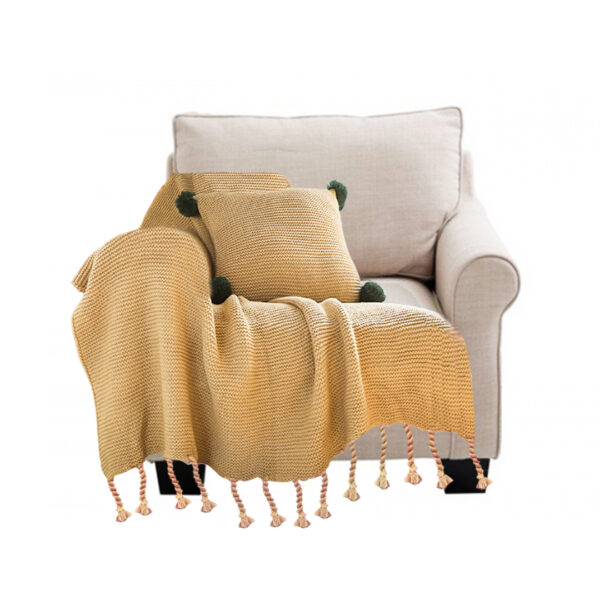 SOGA Coffee Tassel Fringe Knitting Blanket Warm Cozy Woven Cover Couch Bed Sofa Home Decor, Home>Bed Linen>Throws And Blankets>Blankets, , , , ,  - NZ DEPOT 1