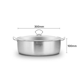 SOGA Dual Burners Cooktop Stove, 21L Stainless Steel Stockpot 30cm and 30cm Induction Casserole, Home & Living, Kitchen & Dining, Cookware, Induction Cookware, ,  - NZ DEPOT 2