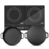 SOGA Dual Burners Cooktop Stove 30cm Cast Iron Skillet and 34cm Induction Crepe Pan Cookware, Home & Living, Kitchen & Dining, Cookware, Induction Cookware, ,  - NZ DEPOT 1