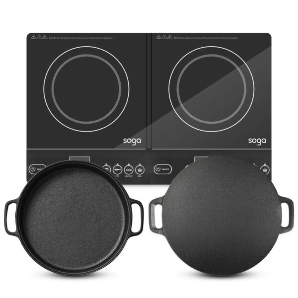 Soga Dual Burners Cooktop Stove 30Cm Cast Iron Skillet And 34Cm Induction Crepe Pan Cookware, Home &Amp; Living, Kitchen &Amp; Dining, Cookware, Induction Cookware, ,  - Nz Depot 1