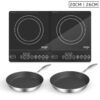 SOGA Dual Burners Cooktop Stove With 20cm and 26cm Induction Frying Pan Skillet, Home & Living>Kitchen & Dining>Cookware>Induction Cookware, , , , ,  - NZ DEPOT 1