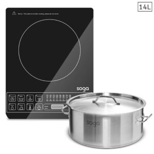 SOGA Electric Smart Induction Cooktop and 14L Stainless Steel Stockpot, Home & Living, Kitchen & Dining, Cookware, Induction Cookware, ,  - NZ DEPOT 1