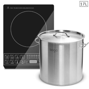 SOGA Electric Smart Induction Cooktop and 17L Stainless Steel Stockpot 28cm Stock Pot, Home & Living, Kitchen & Dining, Cookware, Induction Cookware, ,  - NZ DEPOT 1