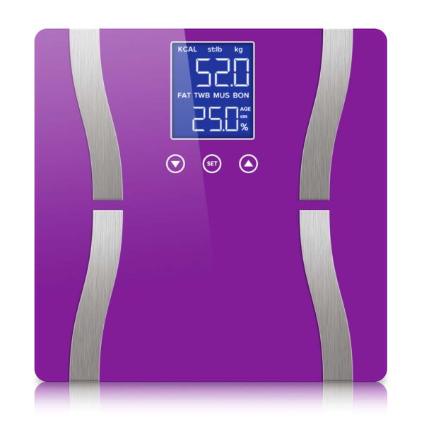 SOGA Glass LCD Digital Body Fat Scale Bathroom Electronic Gym Water Weighing Scales Purple, home & living > bathroom > bathroom accessories > bathroom scales, , , , ,  - NZ DEPOT 1