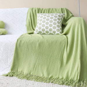 SOGA Green Acrylic Knitted Throw Blanket Solid Fringed Warm Cozy Woven Cover Couch Bed Sofa Home Decor, Home, Bed Linen, Throws And Blankets, Blankets, ,  - NZ DEPOT 2