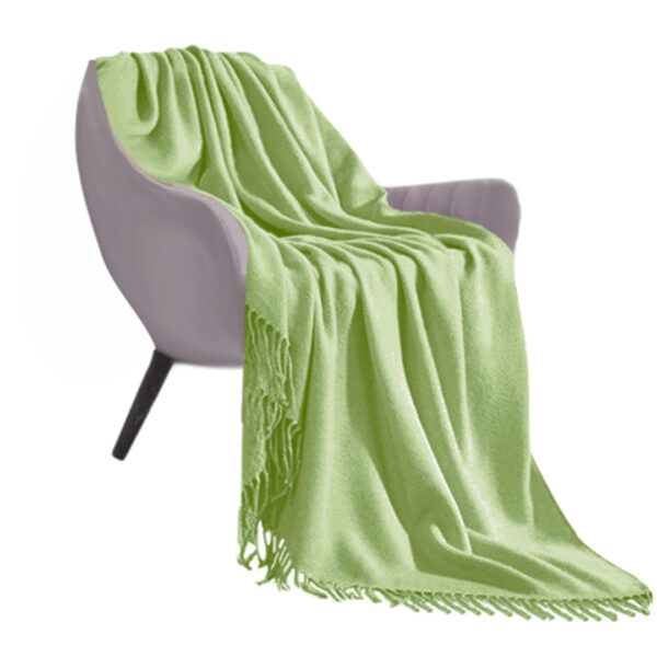 SOGA Green Acrylic Knitted Throw Blanket Solid Fringed Warm Cozy Woven Cover Couch Bed Sofa Home Decor, Home>Bed Linen>Throws And Blankets>Blankets, , , , ,  - NZ DEPOT 1