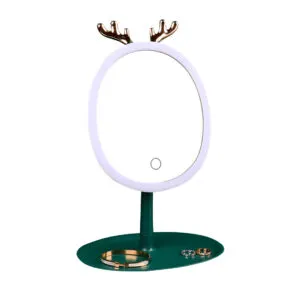 Buy SOGA Green Antler LED Light Makeup Mirror Tabletop Vanity Home Decor Online - Home/Bathroom/Bathroom Accessories/Bathroom Storage - 1 - NZ Depot Free Shipping