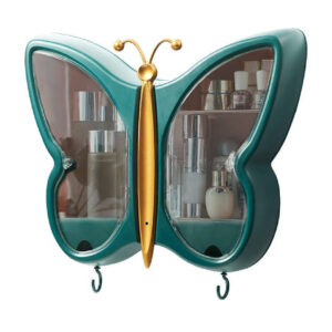 Soga Green Butterfly Shape Wall Mounted Makeup Organiser Dustproof Waterproof Bathroom Storage Box Home Decor Nz Depot - Nz Depot