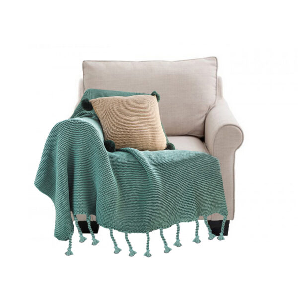 SOGA Green Tassel Fringe Knitting Blanket Warm Cozy Woven Cover Couch Bed Sofa Home Decor, Home>Bed Linen>Throws And Blankets>Blankets, , , , ,  - NZ DEPOT 1