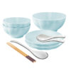 SOGA Light Blue Japanese Style Ceramic Dinnerware Crockery Soup Bowl Plate Server Kitchen Home Decor Set of 5, Kitchenware>Table Top>Dinnerware>Bowl, , , , ,  - NZ DEPOT 1