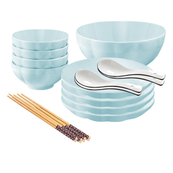 SOGA Light Blue Japanese Style Ceramic Dinnerware Crockery Soup Bowl Plate Server Kitchen Home Decor Set of 9, Kitchenware>Table Top>Dinnerware>Bowl, , , , ,  - NZ DEPOT 1
