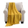 SOGA Mustard Textured Knitted Throw Blanket Warm Cozy Woven Cover Couch Bed Sofa Home Decor with Tassels, Home>Bed Linen>Throws And Blankets>Blankets, , , , ,  - NZ DEPOT 1