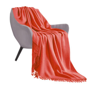 SOGA Orange Acrylic Knitted Throw Blanket Solid Fringed Warm Cozy Woven Cover Couch Bed Sofa Home Decor, Home, Bed Linen, Throws And Blankets, Blankets, ,  - NZ DEPOT 1