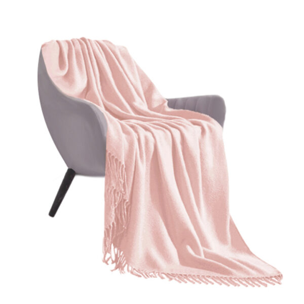 SOGA Pink Acrylic Knitted Throw Blanket Solid Fringed Warm Cozy Woven Cover Couch Bed Sofa Home Decor, Home>Bed Linen>Throws And Blankets>Blankets, , , , ,  - NZ DEPOT 1