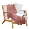 SOGA Pink Diamond Pattern Knitted Throw Blanket Warm Cozy Woven Cover Couch Bed Sofa Home Decor with Tassels, Home>Bed Linen>Throws And Blankets>Blankets, , , , ,  - NZ DEPOT 1