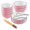 SOGA Pink Japanese Style Ceramic Dinnerware Crockery Soup Bowl Plate Server Kitchen Home Decor Set of 10, Kitchenware, Table Top, Dinnerware, Bowl, ,  - NZ DEPOT 1