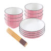 SOGA Pink Japanese Style Ceramic Dinnerware Crockery Soup Bowl Plate Server Kitchen Home Decor Set of 10, Kitchenware>Table Top>Dinnerware>Bowl, , , , ,  - NZ DEPOT 1