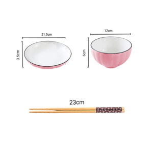 SOGA Pink Japanese Style Ceramic Dinnerware Crockery Soup Bowl Plate Server Kitchen Home Decor Set of 12, Kitchenware, Table Top, Dinnerware, Bowl, ,  - NZ DEPOT 2