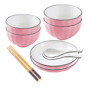 SOGA Pink Japanese Style Ceramic Dinnerware Crockery Soup Bowl Plate Server Kitchen Home Decor Set of 6, Kitchenware, Table Top, Dinnerware, Bowl, ,  - NZ DEPOT 1