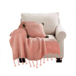 SOGA Pink Tassel Fringe Knitting Blanket Warm Cozy Woven Cover Couch Bed Sofa Home Decor, Home>Bed Linen>Throws And Blankets>Blankets, , , , ,  - NZ DEPOT 1