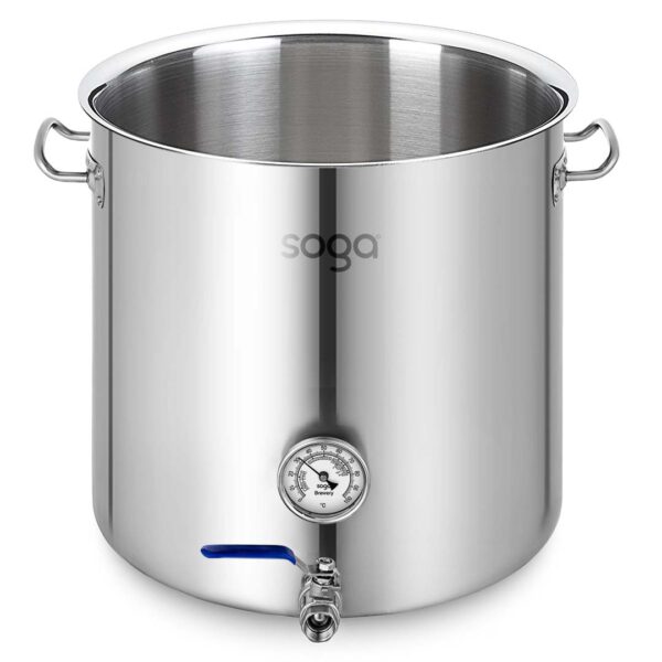 SOGA Stainless Steel 98L No Lid Brewery Pot With Beer Valve 50*50cm, Groceries & Liquor, Household, Home Brewing & Wine Making, Equipment, ,  - NZ DEPOT 1