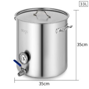 SOGA Stainless Steel Brewery Pot 33L With Beer Valve 35*35cm, Groceries & Liquor, Household, Home Brewing & Wine Making, Equipment, ,  - NZ DEPOT 2